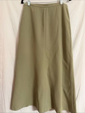Rafaella Olive Green A-Line Maxi Skirt